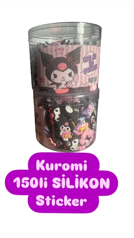 3d Silikon Yapışkanlı Kuromi / 150li Paket